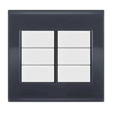 Imagem de Placa Cega 4X4 - Tramontina Liz Grafite / Branco - Tlgb040