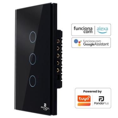 Imagem de Interruptor Inteligente Touch 3 Botões 4x2 Alexa Google Wifi Smartlife