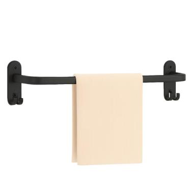 Imagem de Toalheiro Porta Toalha Banheiro Premium Metal Escuro Fosco com Ganchos Moderno e Resistente à Umidade