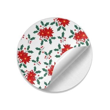 Imagem de Kit 25 Unidades Autocolantes Adesivos Redondos Natalinos Coloridos - Tamanho 50x50cm