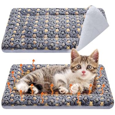 Imagem de VitalCozy Pacote com 2 tapetes autoaquecidos para gatos, cama reversível, lavável na máquina, reflete o calor corporal, quente, térmico, para gatos selvagens e ambientes internos (cinza escuro, 53 x