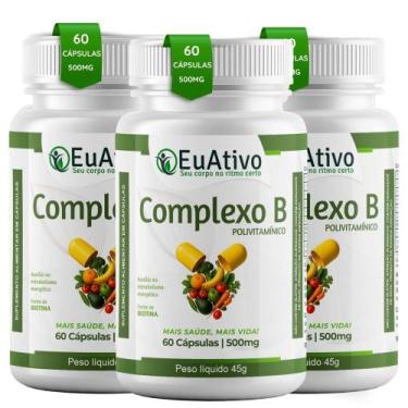 Imagem de Vitaminas do Complexo B, Biotina 500mg 60 Cápsulas EuAtivo - EUATIVO S