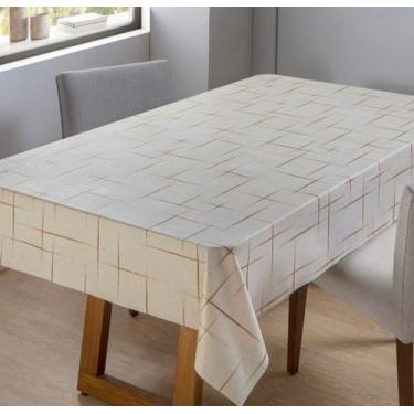 Imagem de Toalha de mesa Limpa Facil impermeável Jolitex Emborrachada, Linho Beg