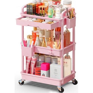 Imagem de SUNALLY Organizador de carrinho de maquiagem com gavetas, organizadores de cuidados com a pele, organizador de penteadeira, carrinho de maquiagem, banheiro, estojos de exibição de cosméticos para