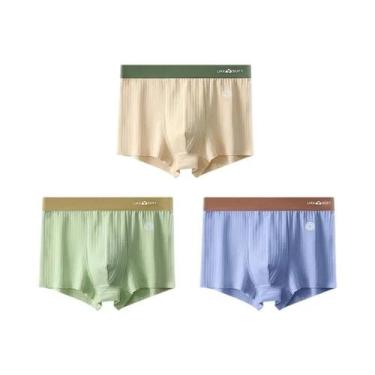 Imagem de Cuecas Boxer Esportivas Masculinas Tamanho Grande 3 Peças Sexy Modelo 