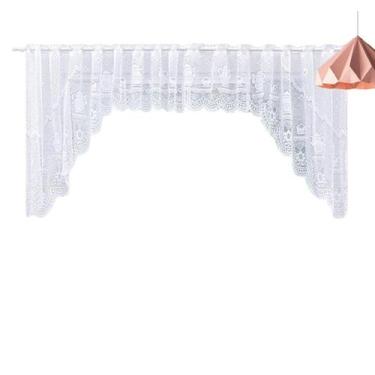 Imagem de Cortina Bando Renda Cascata Cozinha Bule Branca 3,15x1,00 - Beija Flor