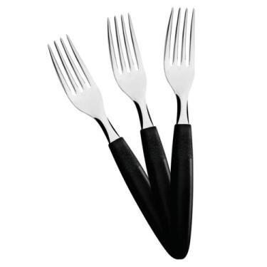 Imagem de KIT - 36 Garfos de Mesa Ipanema Lâmina em Aço Inox Cabo Preto GPTOP - 