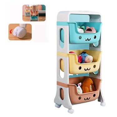 Imagem de Organizador de brinquedos estante 3 prateleiras caixa carrinho cesto p