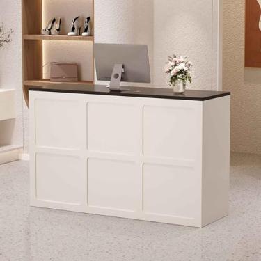Imagem de Mesa de recepção, balcão de recepção de recepção, mesa de recepção com balcão, recepção pequena, mesa de recepção em pé, balcão de salão, mesa de recepção, balcão de recepção, recepção moderna