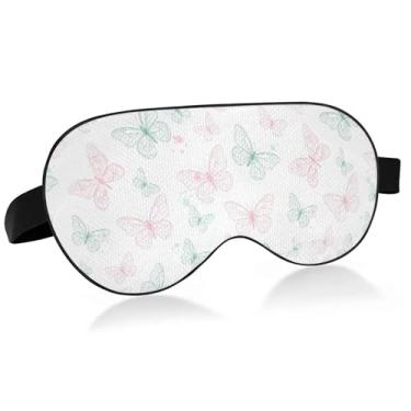 Imagem de Burbuja Máscara de dormir de borboletas para mulheres e homens, máscara de olhos refrescante para dormir lateral com blackout com alça elástica ajustável para viagens