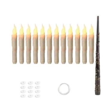 Imagem de Velas Flutuantes LED De Halloween Com Controle Remoto, Varinha Mágica,