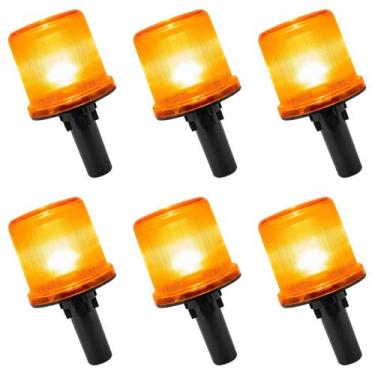 Imagem de Sinalizador Solar Viario Kit 6 Uni Cone Obra Transito Estrada Rodovia 