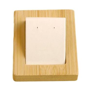 Imagem de Bandeja De Armazenamento De Joias Em Madeira De Bambu E Couro PU Avelu