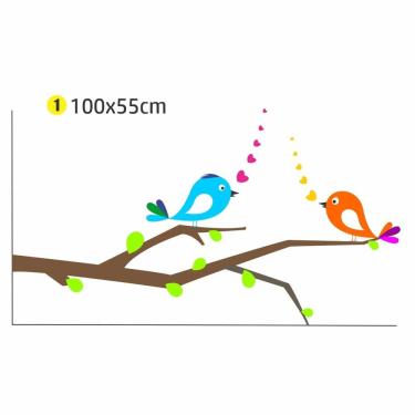Imagem de Adesivo Parede Pássaro Love 100x55 quarto sala escritório