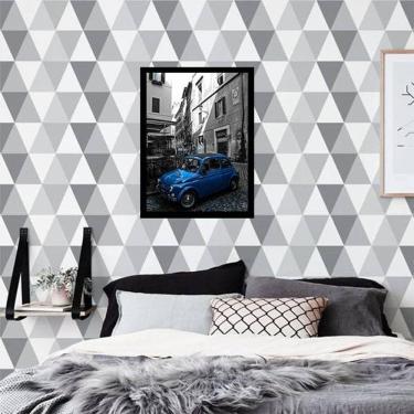 Imagem de Quadro Decorativo Fotografia Carro Retrô Azul