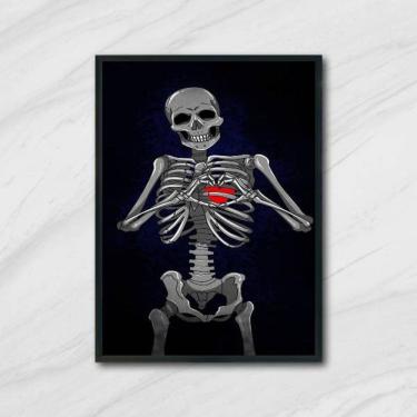 Imagem de Quadro Decorativo Esqueleto Coração