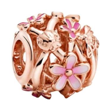 Imagem de Pingente De Coração, Estrela, Lua E Flor Em Ouro Rosê Para Pulseiras D