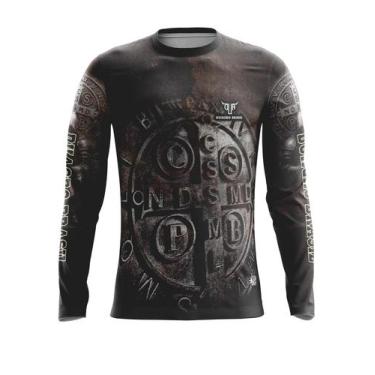 Imagem de Camiseta Térmica Medalha de São Bento Manga Longa - Duagro, GG, Preto