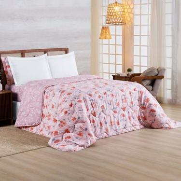 Imagem de Edredom Queen 400 Fios Dupla Face Matelado com Viés Estampado 01 Peça 
