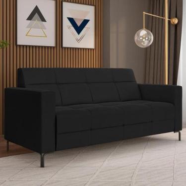 Imagem de Sofá 3 Lugares Sala Living Industrial 200cm Senna K01 Veludo Preto - L