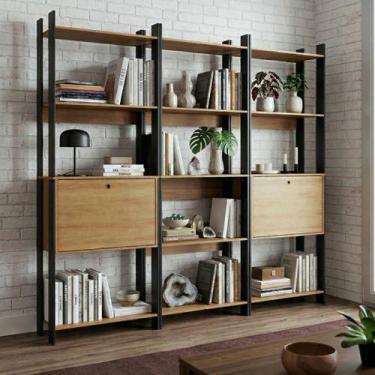 Imagem de Conjunto Estantes para Escritório com 13 Prateleiras e 2 Portas 3 Peça