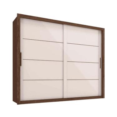 Imagem de Guarda Roupas Casal 2 Portas De Correr 6 Gavetas Modena Madeirado/off White