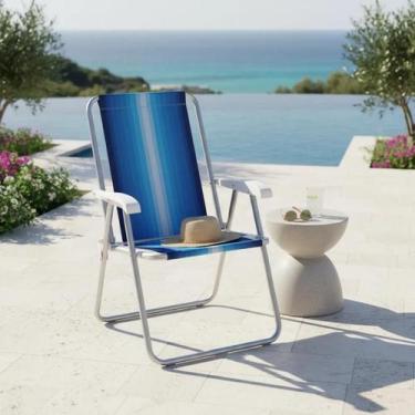 Imagem de Cadeira De Praia Alta Mor 1 Posição Multicolorido, Azul
