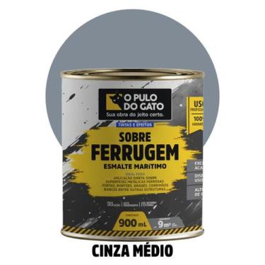 Imagem de Tinta Esmalte Para Ferrugem Sobre Ferrugem 900ml - O Pulo do Gato, Cin