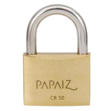 Imagem de Cadeado Papaiz 50mm Haste Reforçada Com Duas Chaves Alta segurança CR5