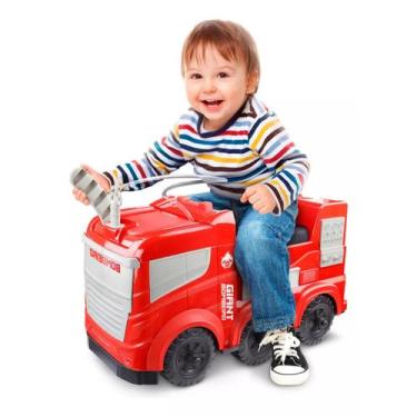 Imagem de Caminhão Bombeiro Gigante Infantil lança Água Real Vermelho - Roma Bri