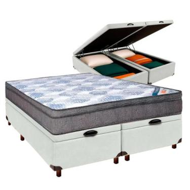 Imagem de Kit Baú Queen e Colchão ISO Superpocket Molas Superpocket Ortobom Bran