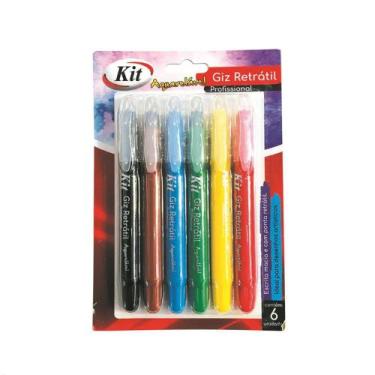 Imagem de Giz de Cera Retrátil Aquarelável Kit 6 cores