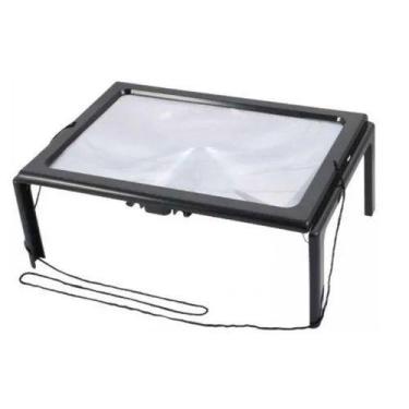 Imagem de Lupa Leitura Suporte Mesa e Pescoço Ampliação 2.5x Led USB - JIAXI