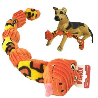 Imagem de Brinquedo Pet Cobra Pelúcia c/ Corda p/ cachorro Kong, Laranja