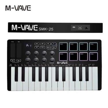 Imagem de Teclado Controlador MIDI MVave SMK25 25 Teclas 8 Pads Bluetooth