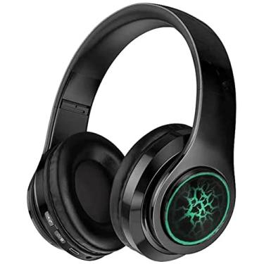 Imagem de HINTING Headset de Música Luminous Bluetooth 5.0, Subwoofer HiFi, Bluetooth Wireless ao ar Livre Esportes Bluetooth Headset, Adequado Para Maçã, Android, Tablet E outros Dispositivos Bluetooth.preto.