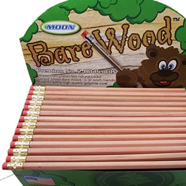 Imagem de Lápis Moon Products de madeira nua premium natural número 2 HB, natural, 144 pencils