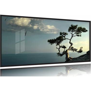 Imagem de Quadro Decorativo Natureza Árvores Riachos 130x60 Moldura Preta 2x2