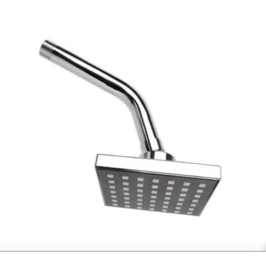 Imagem de Ducha Chuveiro 15x15 Slim Inox Com Braço
