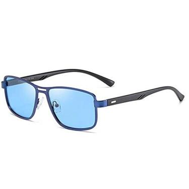 Imagem de Óculos de Sol Masculino BARCUR Quadrado Armação de Aço Inoxidável tr90 Proteção uv400