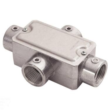 Imagem de Condulete fixo 3/4&quot; tipo &quot;X&quot; - com tampa / rosca BSP / sem pintura Tramontina