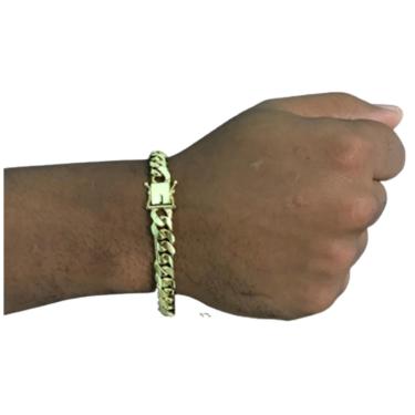 Imagem de Pulseira 9mm e moeda antiga elo cubano 9mm c/ 29 gramas