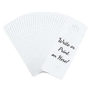 Imagem de GLOBLELAND 30 peças cabides de maçaneta de porta de PVC sinais de porta em branco para escrever suas próprias mensagens para artesanato faça você mesmo escritório em casa hotel decoração de restaurante, 20 x 8,23 polegadas