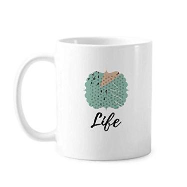 Imagem de Caneca de cerâmica com estampa de plantas abstratas em pontos cerâmica xícara de porcelana de café