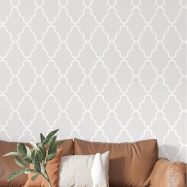 Imagem de Papel De Parede Adesivo Lavável Geométrico Cinza Laura