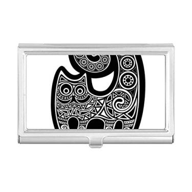 Imagem de Estojo para cartão de visita com estampa de peixe gato branco preto