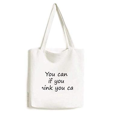 Imagem de You Can If You Think You Can Tote Canvas Bag Shopping Satchel Casual Bolsa