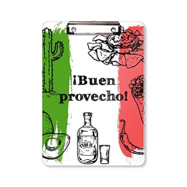 Imagem de Prancheta redonda com a bandeira da culinária para desenho do México A4