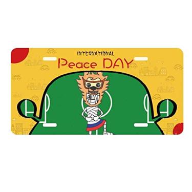 Imagem de DIYthinker Placa de carro russa com desenho de jogador de futebol para mamãe, decoração de carro, dia da paz