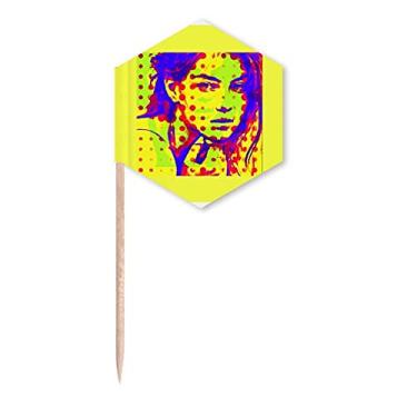 Imagem de Comely Frail Vogue Simple Countenance Bandeiras de palitos de cupcakes palitos de festa celebração